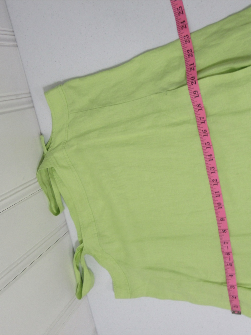 EILEEN FISHER Organic-Linen Square-Neck Dress Honeydew Size Large - Picture 15 of 17